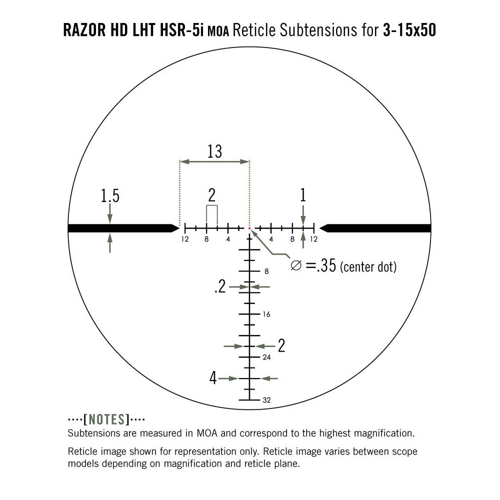 Vortex Razor HD LHT 3-15x42 SFP HSR-5I MOA Riflescope 3 Vortex Razor HD LHT 3-15x42 SFP HSR-5I MOA Riflescope - Image 3