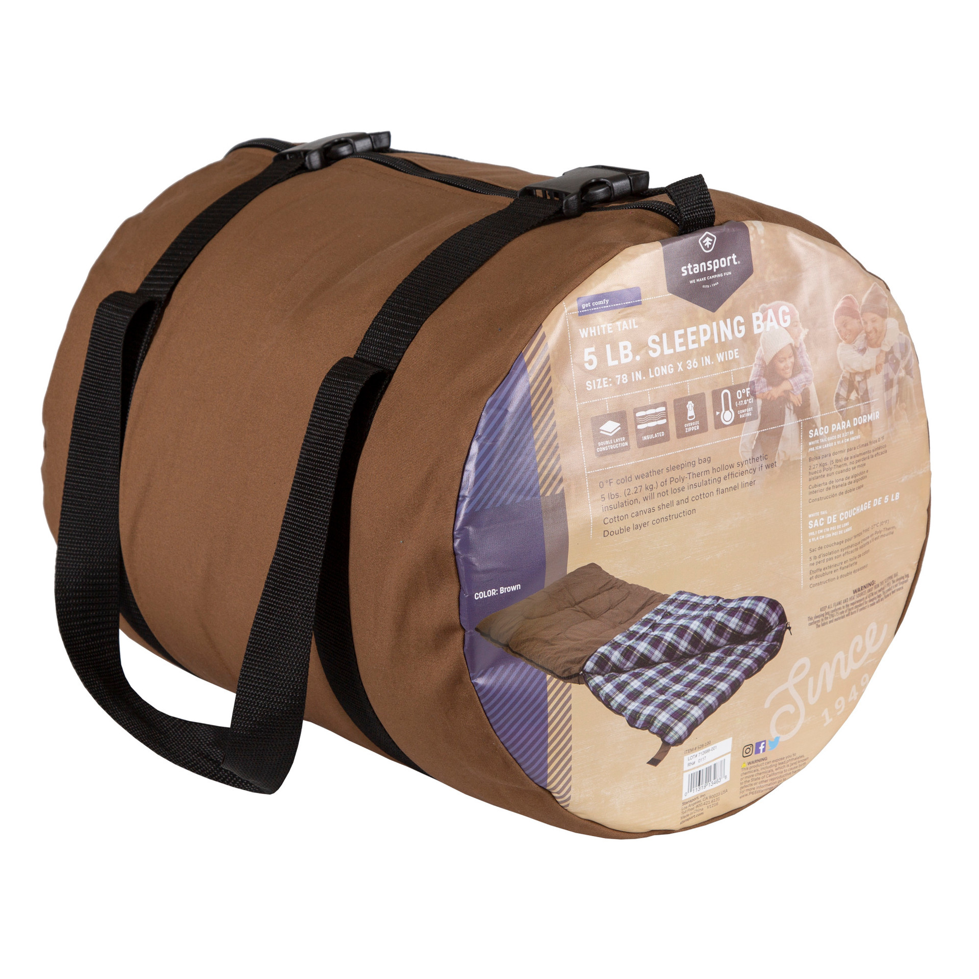 Stansport White Tail Canvas Sleeping Bag 2 Stansport White Tail Canvas Sleeping Bag - Image 2